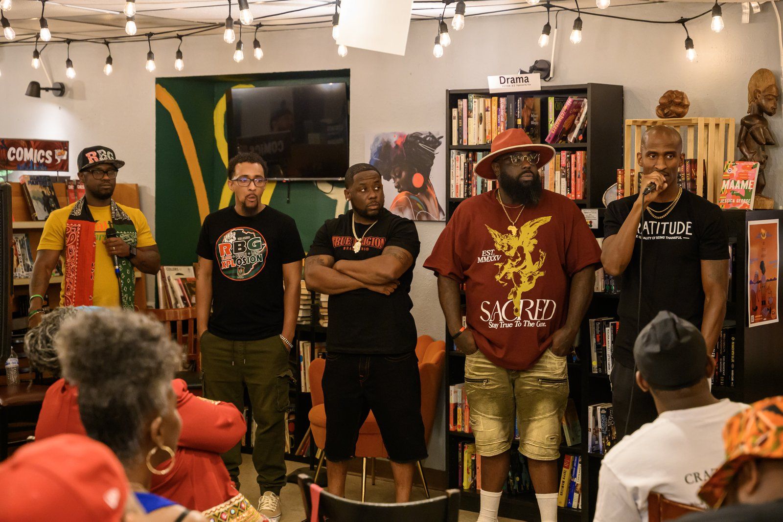 Community members gathered at a cultural event